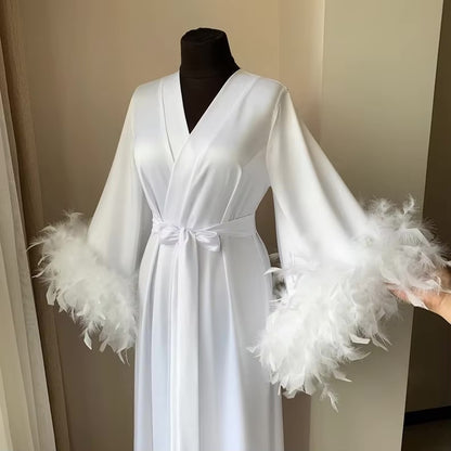 Bata Larga con Plumas