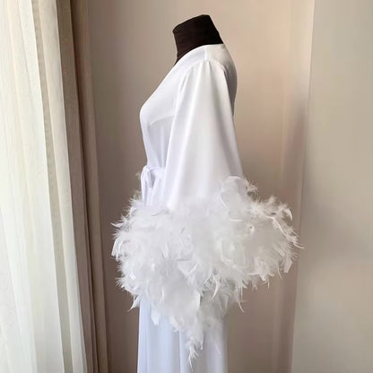 Bata Larga con Plumas