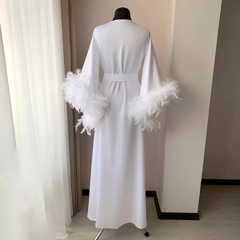 Bata Larga con Plumas